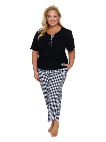 Doctor Nap Pyjama in Schwarz/ Weiß