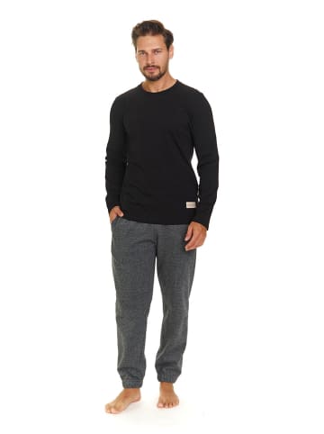 Doctor Nap Pyjama in Grau/ Schwarz