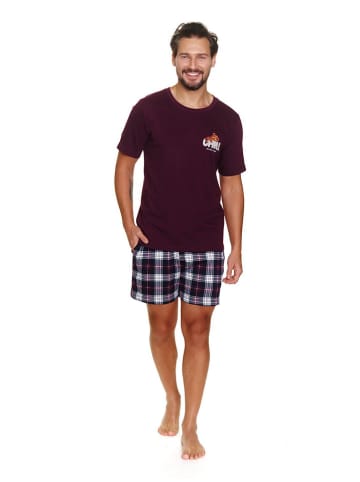 Doctor Nap Pyjama in Burgund/ Schwarz