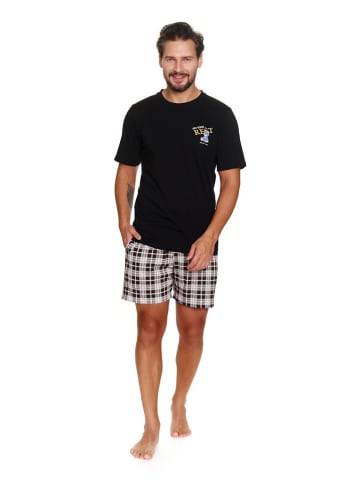 Doctor Nap Pyjama in Schwarz/ Beige