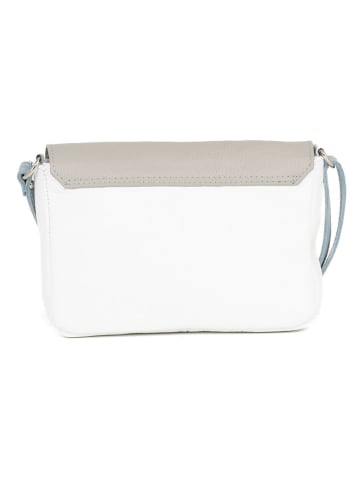 Anna Morellini Leder-Umhängetasche "Lola" in Weiß/ Grau - (B)24 x (H)18 x (T)6 cm