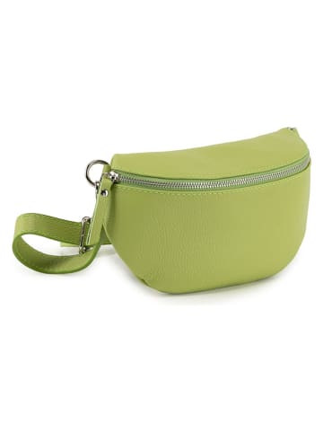 Anna Morellini Leder-Brustbeutel "Berenice" in Grün - (B)25 x (H)14 x (T)1 cm