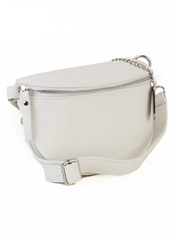 Anna Morellini Skórzana saszetka "Berenice" w kolorze białym - 25 x 14 x 1 cm