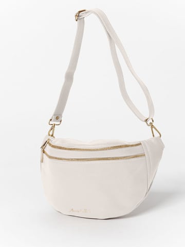 Anna Morellini Skórzana saszetka "Lorenza" w kolorze beżowym - 36 x 22,5 x 12 cm