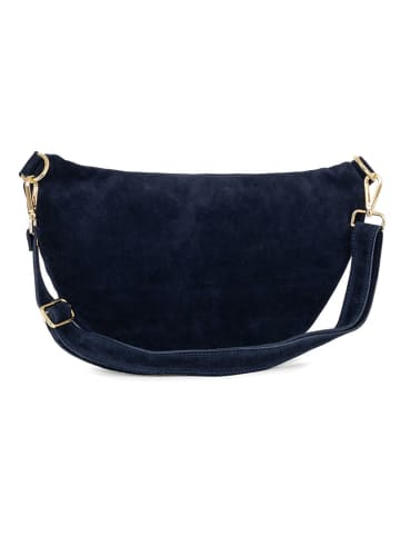 Anna Morellini Leder-Brustbeutel "Iolanda" in Dunkelblau - (B)36 x (H)22,5 x (T)12 cm
