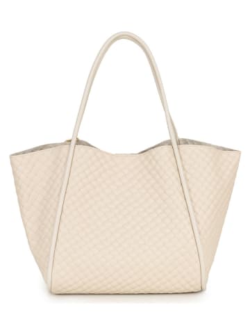 Anna Morellini Skórzany shopper bag "Magliana" w kolorze beżowym - 44 x 30 x 16 cm