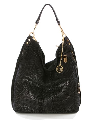 Mia Tomazzi Skórzana torebka w kolorze czarnym - 42 x 38 x 17 cm