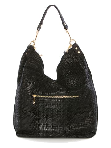 Mia Tomazzi Skórzana torebka w kolorze czarnym - 42 x 38 x 17 cm
