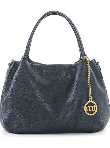 Mia Tomazzi Skórzana torebka w kolorze granatowym - 28 x 20 x 12 cm