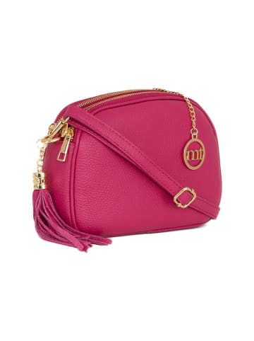 Mia Tomazzi Leren schoudertas "Marghera" fuchsia - (B)26 x (H)20 x (D)8 cm