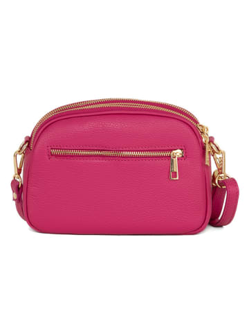 Mia Tomazzi Leder-Umhängetasche "Marghera" in Fuchsia - (B)26 x (H)20 x (T)8 cm