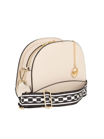 Mia Tomazzi Leren schoudertas "Marghera" beige - (B)26 x (H)20 x (D)8 cm