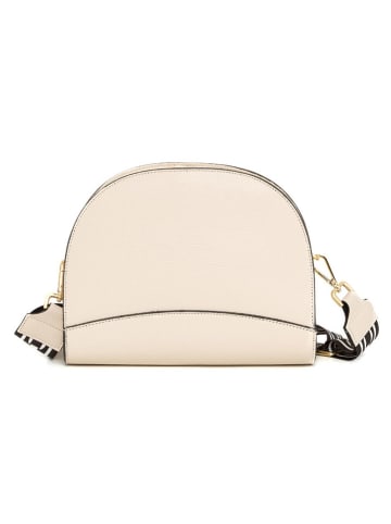 Mia Tomazzi Leder-Umhängetasche "Marghera" in Beige - (B)26 x (H)20 x (T)8 cm
