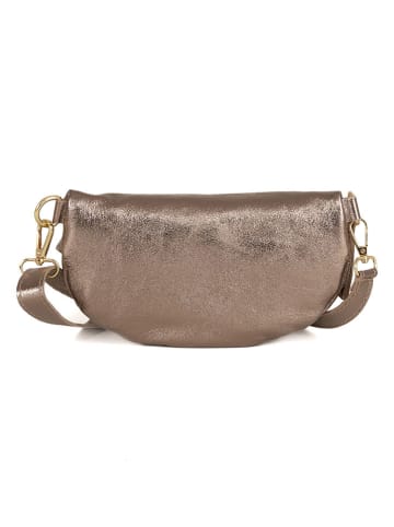 Mia Tomazzi Leder-Brustbeutel "Perugino" in Bronze - (B)23 x (H)13 x (T)2 cm