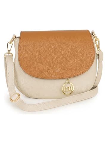 Mia Tomazzi Leren schoudertas "Eschilo" beige - (B)23 x (H)19 x (D)8 cm