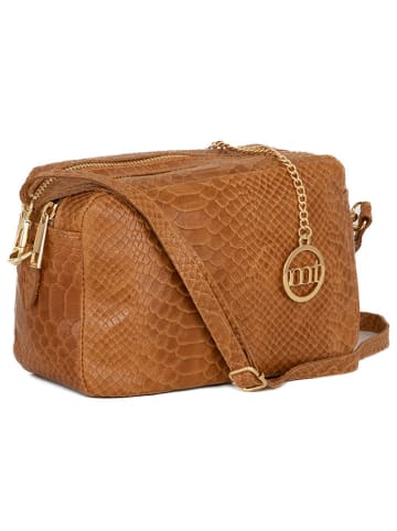 Mia Tomazzi Leren schoudertas camel - (B)21 x (H)14 x (D)8 cm