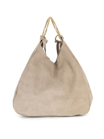 Mia Tomazzi Leder-Henkeltasche "Tarabella" in Beige - (B)34 x (H)30 x (T)11 cm