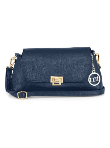 Mia Tomazzi Leren schoudertas "Berbera" donkerblauw - (B)27 x (H)16 x (D)8 cm