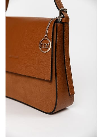 Mia Tomazzi Leren schoudertas ''Viminale'' lichtbruin - (B)30 x (H)24 x (D)8 cm
