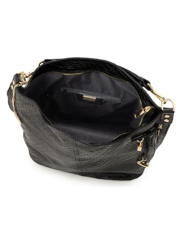 Mia Tomazzi Skórzana torebka "Belinzaghi" w kolorze czarnym - 42 x 38 x 17 cm