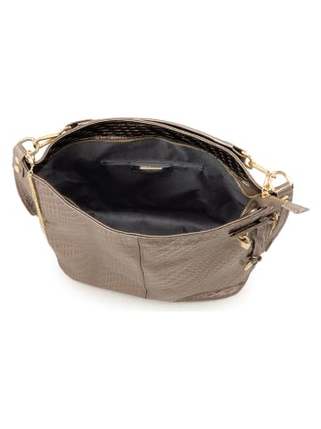 Mia Tomazzi Leren schoudertas "Belinzaghi" lichtbruin - (B)42 x (H)38 x (D)17 cm