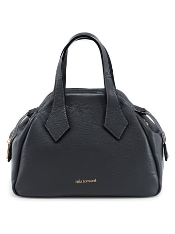Mia Tomazzi Skórzana torebka "Omenoni" w kolorze czarnym - 28 x 21 x 13 cm