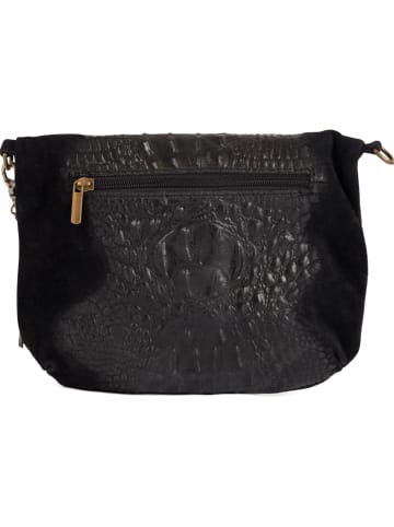 Lia Biassoni Leder-Umhängetasche "Endine" in Schwarz - (B)22 x (H)18 x (T)2 cm