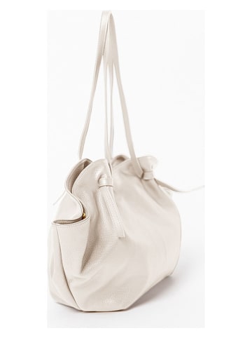 Lia Biassoni Leren shopper "Formone" beige - (B)60 x (H)33 x (D)15 cm