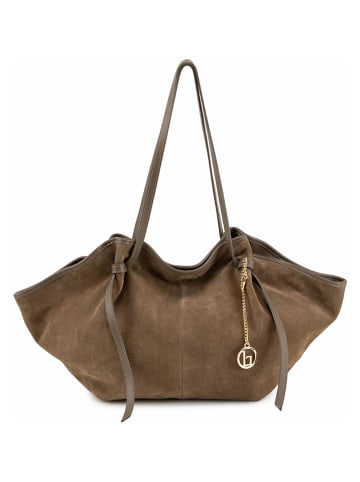 Lia Biassoni Leren shopper "Formone" taupe - (B)60 x (H)33 x (D)15 cm