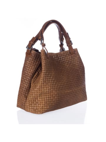 Lucca Baldi Leren handtas "Fosdinovo" cognackleurig - (B)45 x (H)37 x (D)15 cm