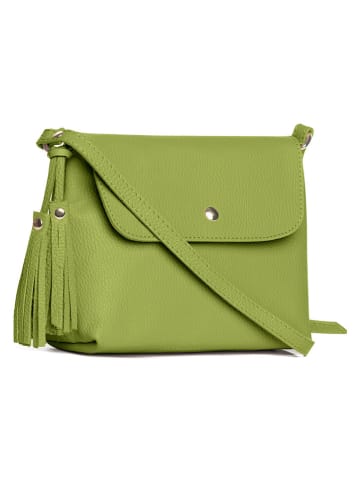 Lucca Baldi Skórzana torebka "Bagni" w kolorze zielonym - 25 x 17 x 7 cm
