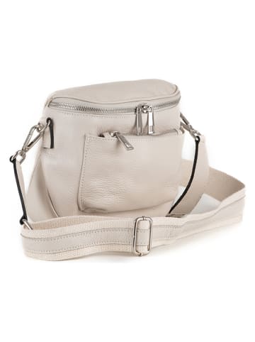 Lucca Baldi Leren schoudertas "Favara" crème - (B)24 x (H)19 x (D)7 cm