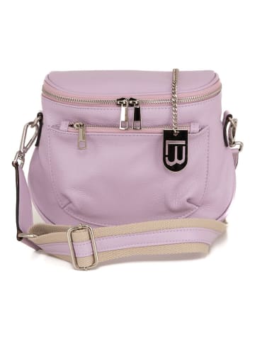 Lucca Baldi Leren schoudertas "Favara" paars - (B)24 x (H)19 x (D)7 cm