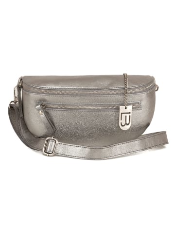 Lucca Baldi Skórzana saszetka "Burano" w kolorze srebrnym - 30 x 19 x 2 cm