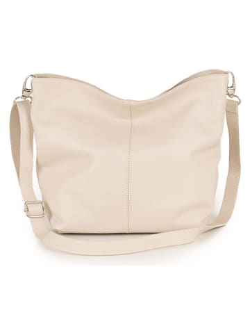 Lucca Baldi Leder-Umhängetasche "Trapani" in Beige - (B)33 x (H)25 x (T)14 cm