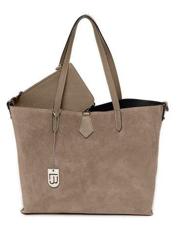 Lucca Baldi Skórzany shopper bag "Imerese" w kolorze szarobrązowym - 46 x 30 x 12 cm