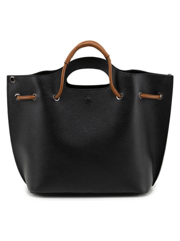 Lucca Baldi Leren handtas "Vigevano" zwart - (B)47 x (H)27 x (D)17 cm