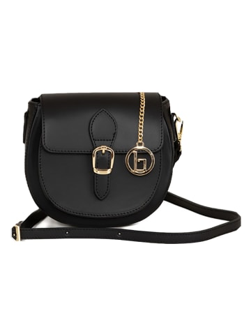 Lia Biassoni Leder-Umhängetasche "Accesa" in Schwarz - (B)24 x (H)18 x (T)12 cm