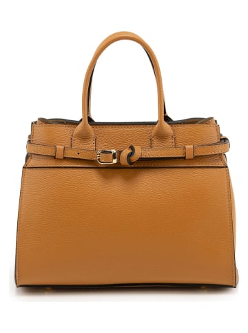 Lia Biassoni Leren handtas "Marepotamo" lichtbruin - (B)27 x (H)21 x (D)10 cm