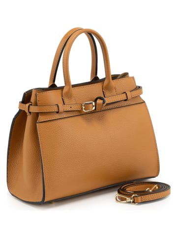 Lia Biassoni Skórzana torebka "Marepotamo" w kolorze jasnobrązowym - 27 x 21 x 10 cm