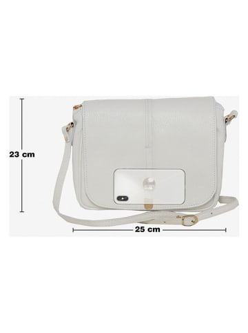 Pia Sassi Leder-Umhängetasche "Monte Avella" in Weiß - (B)25 x (H)23 x (T)7 cm