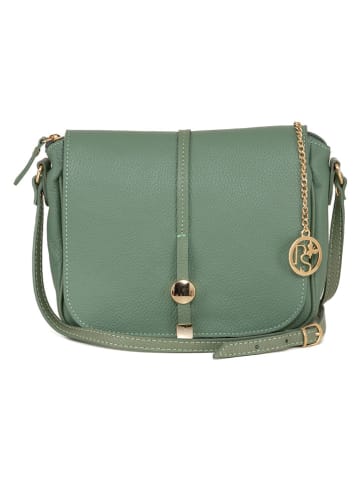 Pia Sassi Leren schoudertas "Monte Avella" groen - (B)25 x (H)23 x (D)7 cm