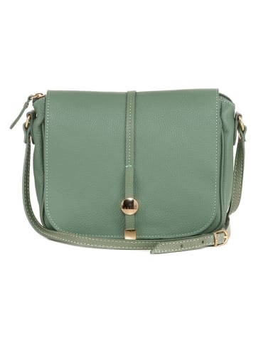 Pia Sassi Leren schoudertas "Monte Avella" groen - (B)25 x (H)23 x (D)7 cm