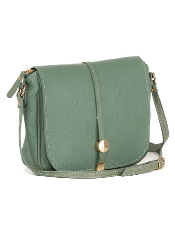 Pia Sassi Leren schoudertas "Monte Avella" groen - (B)25 x (H)23 x (D)7 cm