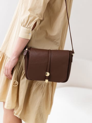 Pia Sassi Leren schoudertas "Monte Avella" bruin - (B)25 x (H)23 x (D)7 cm