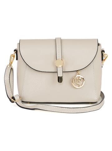 Pia Sassi Leren schoudertas "La Marmora" beige - (B)25 x (H)19 x (D)8 cm