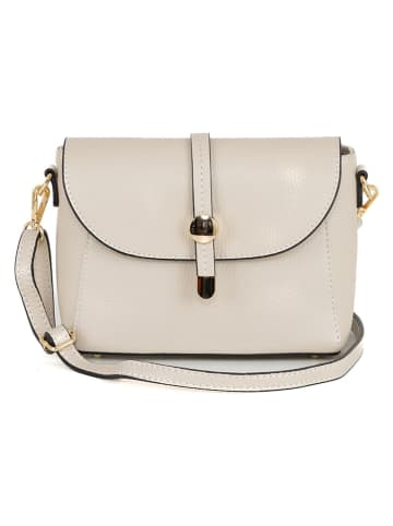 Pia Sassi Leren schoudertas "La Marmora" beige - (B)25 x (H)19 x (D)8 cm