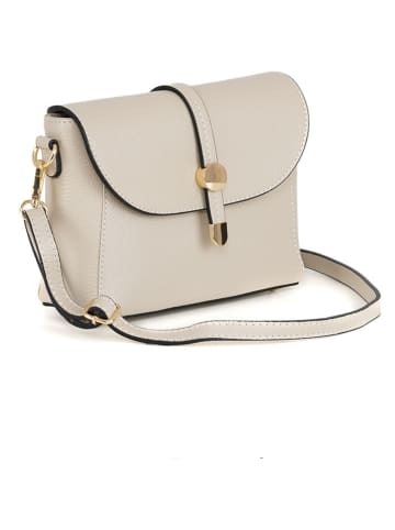 Pia Sassi Leren schoudertas "La Marmora" beige - (B)25 x (H)19 x (D)8 cm