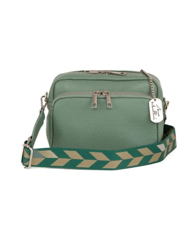 Anna Morellini Leren schoudertas "Erminia" groen - (B)22 x (H)17 x (D)9 cm