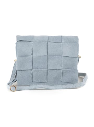 Mia Tomazzi Leren schoudertas "Empoli" lichtblauw - (B)23 x (H)17 x (D)5 cm